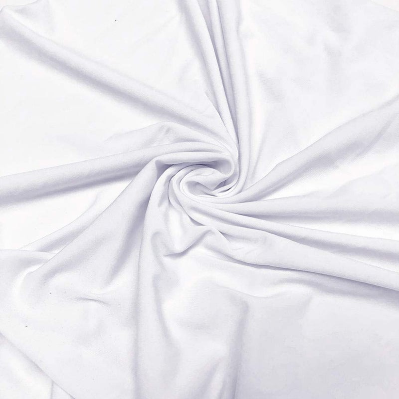 Barcelonetta ITY Fabric | 5 Yards | Jersey Spandex Knit Fabric | Stretchy | Anti-Wrinkle, Breathable | 60" Wide | Apparel, Dress, Top, Skirt (White, 5 Yards) - Image 1